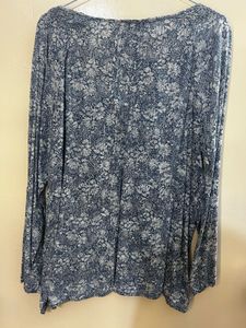 Boho Floral Pintuck Long Sleeve Blouse