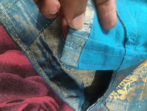 Blue Pure Kanchipuram Tissue Silk Blouse