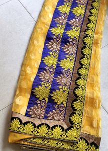 Yellow Saree With Black Border