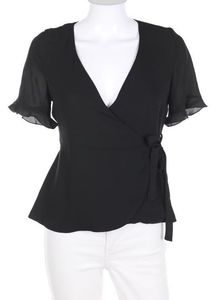 Zara Wrap Y2k  Blouse Top Black