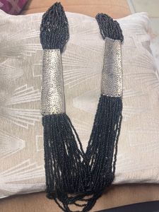 Statement Black Beaded Necklace