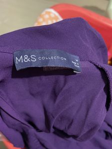 Purple Pleated High-Neck Dress