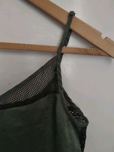 Olive Green Cami with Lace