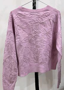 Zara Korean Floral Embroidered Cardigan S