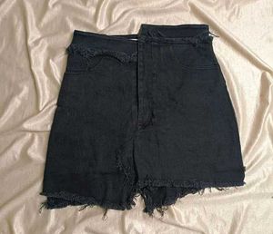 Distressed Denim Mini Skirt