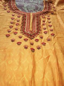 Light Orange Colour , Kurti ,1; readymade Knee-length