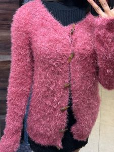 Pink Fuzzy Knit Cardigan
