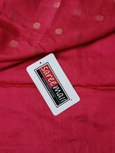 Women Saree Mall Silk Blend Zari Pink Suit Fabric