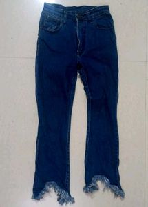 Frayed Hem Denim Jeans