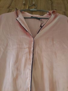 Imported Pink Satin Sleep Shirt