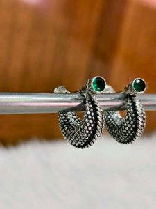 Pure Silver Green Stone Bali