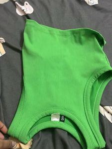 Green Ribbed Tank Top