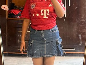 Denim Skirt with cargo pockets