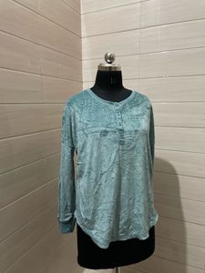 Teal nightwear shirt Long Sleeve Top