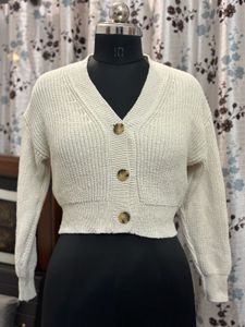 Cropped Knit Cardigan