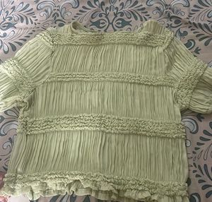 Green Textured Blouse/top