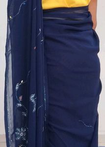 Elegant Navy Blue Saree