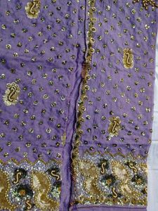 Embroidered Lavender Partywear Saree
