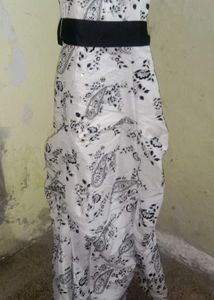 Floral Print Dress w/ Black Belt