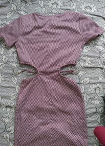 Burgundy Cutout Chevron Dress