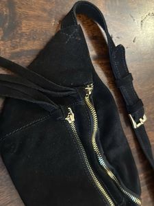 Black Suede Waist Bag