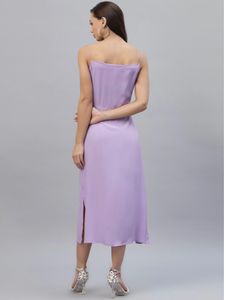 A-line Satin Cowl Neck Lavender Evening Dress 🪻✨