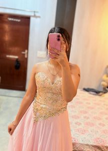 Strapless Embroided Stylish Gown🌸❤️🌼