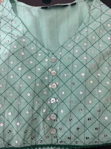 Green Embroidered Kurta