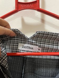 Zara Dupe Black &amp; White Checked Formal Trouser