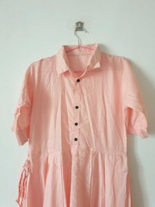 Peach High Low Hem Top