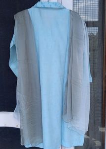 Stitched Blue Salwar Suit Set With Dupatta