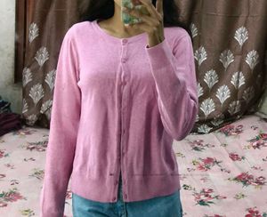 Pink Knit Cardigan with free hair clip 🌛
