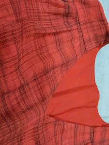 Orange Plaid Top