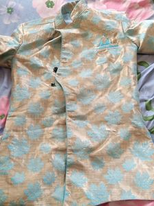 Kids Shervani-pant Cyan Colour