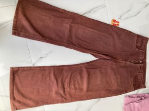 Wide Leg Brown Denim Jeans