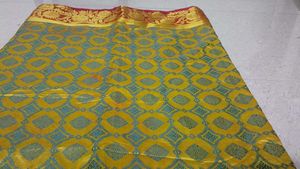 Yellow &amp; Green Patterned Saree