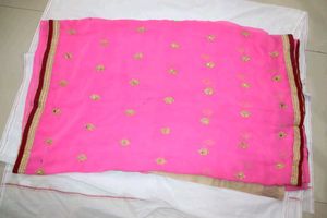 Pink & Gold Embellished Sari