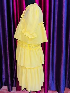 Lime Yellow Frill Dress