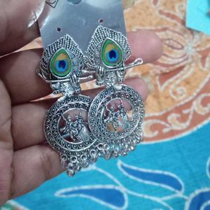 Peacock Krishna Earrings