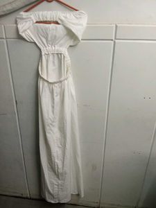 BoStreet White Strapless Cut Out Detailed Fit
