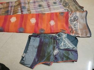 Elegant Orange Blend Saree