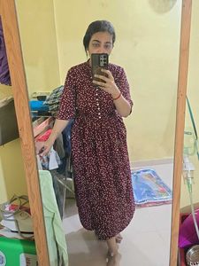 Maroon Polka Dot Dress