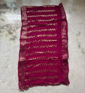 Purple & Gold Print Dupatta
