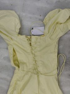 Yellow Bustier Cottage Core Dress