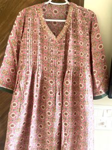 Pink Printed Kurta Set