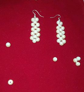 Pearls Necklace And Earrings