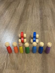 Natural Toys Wooden Stacking Rainbow &amp; Cars