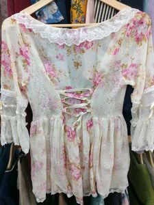 Korean Chiffon Top Cream Colour 🍦