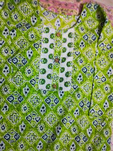 Cotton Green Kurta Set