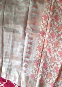 Peach Organza Brasso Saree